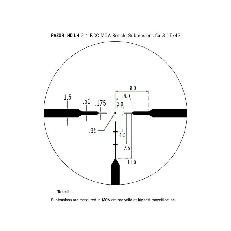 Puškohled VORTEX Razor HD LH 3-15x42 s křížem G4 BDC MOA 5